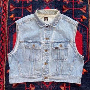 Vintage Lee Boxy Sleeveless Trucker Denim Jacket